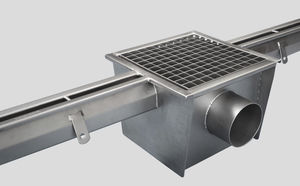 floor drainage channel / stainless steel / with central slot