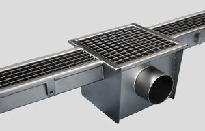 kitchen drainage channel / floor / stainless steel / with grating