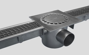 floor drainage channel / stainless steel / with grating / rainwater