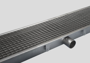 kitchen drainage channel / stainless steel / with grating