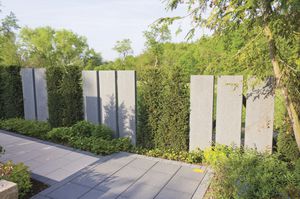 garden fence / with panels / concrete
