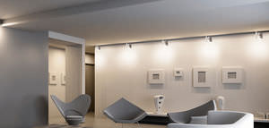 LED track light / round / metal / commercial