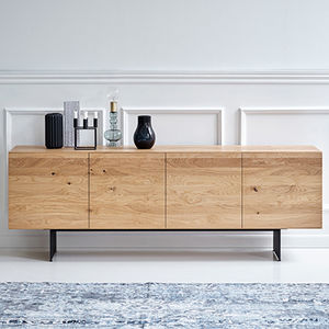 contemporary sideboard / steel / oak