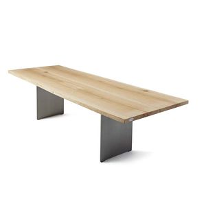 contemporary table / oak / solid wood / walnut