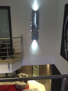original design wall light / steel / LED / fiber optic
