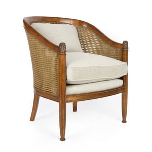 traditional armchair / fabric / leather / oak