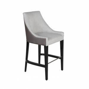 contemporary bar chair / upholstered / fabric / oak
