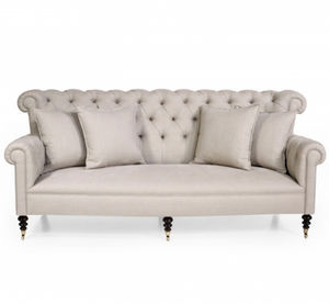 traditional sofa / fabric / leather / 2-person