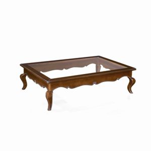 traditional coffee table / glass / marble / oak