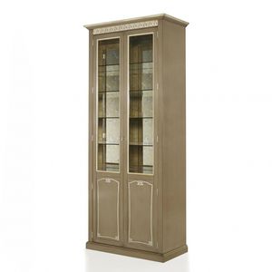 traditional bookcase / oak / mahogany / glass-front