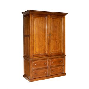 traditional wardrobe / oak / with hinged door / with drawer