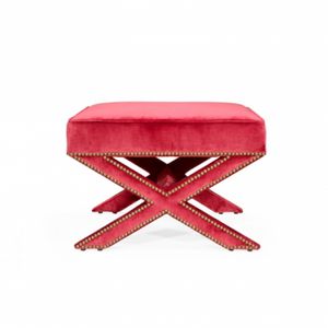 contemporary stool / leather / fabric / upholstered