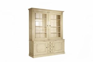 traditional bookcase / oak / mahogany / glass-front