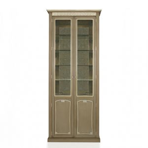 traditional bookcase / oak / mahogany / glass-front