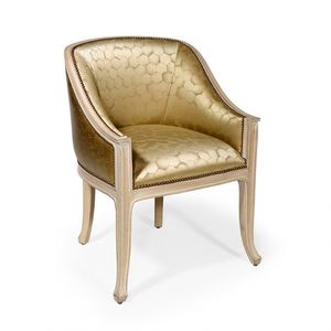 traditional chair / upholstered / fabric / oak