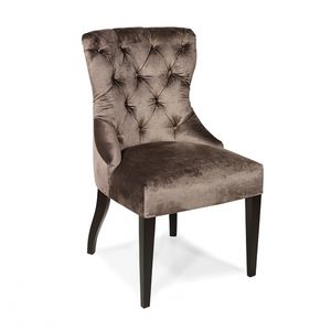 contemporary dining chair / upholstered / fabric / leather