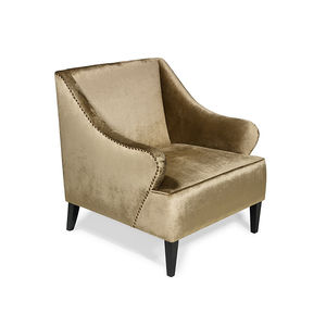 traditional armchair / fabric / leather / oak
