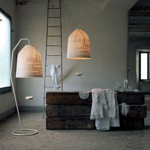 floor-standing lamp / contemporary / painted metal / fiberglass