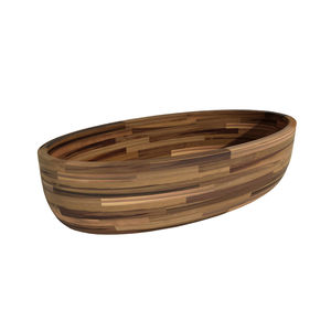 free-standing bathtub / oval / wooden