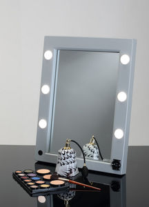 table mirror / illuminated / contemporary / rectangular