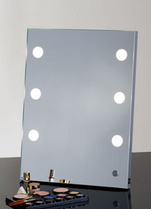 table mirror / illuminated / contemporary / rectangular
