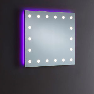 wall-mounted mirror / illuminated / living room / bedroom