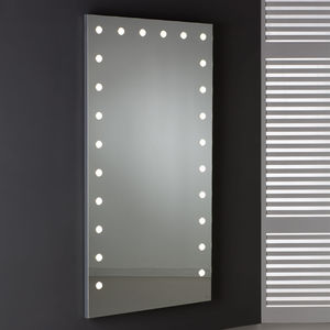wall-mounted mirror / illuminated / living room / bedroom