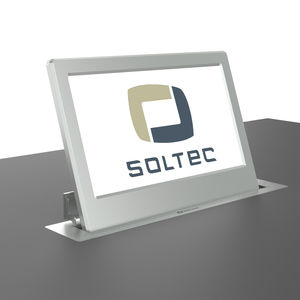 conference table touch screen / wall-mounted / motorized / retractable
