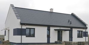 flat roof tile / metal / gray