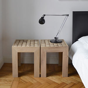 contemporary bedside table / wooden / square / for hotels