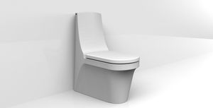 monobloc toilet / free-standing / ceramic