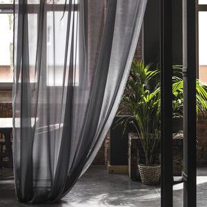 curtain fabric / plain / polyester / transparent