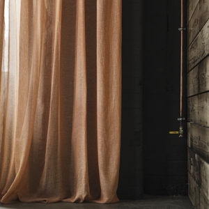 curtain fabric / plain / linen / translucent