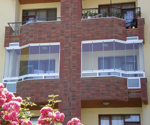 sliding and stacking patio door / aluminum / double-glazed