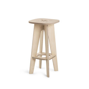 contemporary stool / wooden / commercial / with footrest