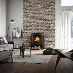 wood heating stove / contemporary / steel