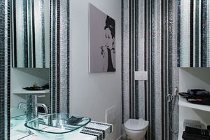 indoor mosaic tile / wall / Murano glass / polished