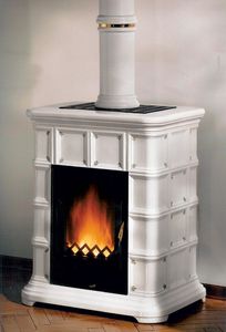 wood heating stove / traditional / ceramic / earthenware