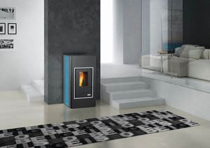 pellet boiler stove / contemporary / metal / earthenware
