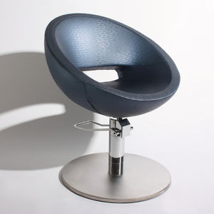 fabric beauty salon chair / aluminium / swivel / with hydraulic pump