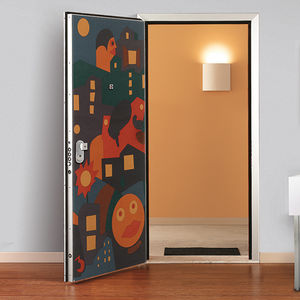 swing door / steel / aluminum / thermally-insulated