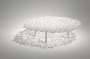 original design coffee table / steel / round / garden