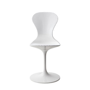 contemporary chair / central base / steel