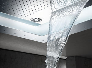 recessed ceiling shower head / rectangular / rain / with built-in light