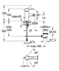 bidet mixer tap / chromed metal / bathroom / 1-hole