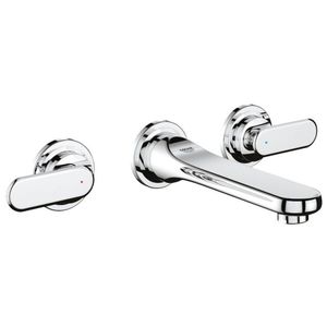 washbasin double-handle mixer tap / wall-mounted / chrome / for bathrooms