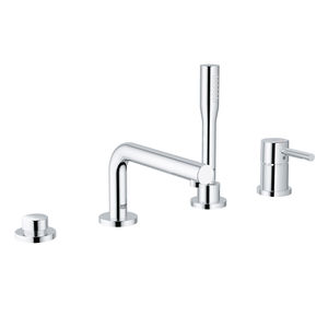 bathtub mixer tap / chromed metal / bathroom / 4-hole