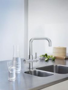 chromed metal mixer tap / kitchen / 1-hole / cold water
