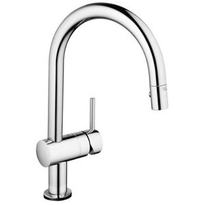 chrome mixer tap / electronic / kitchen / 1-hole