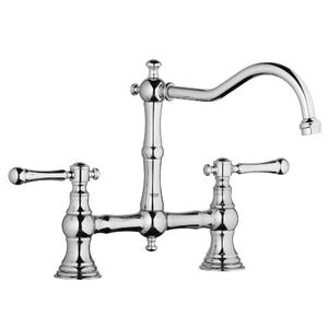 chrome double-handle mixer tap / kitchen / 2-hole